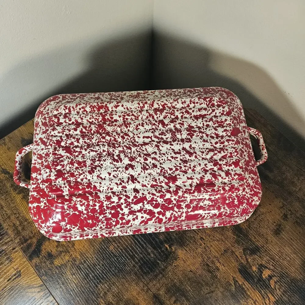Crow Canyon Home Enamelware Red Splatter 15